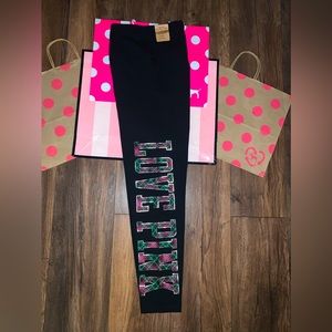 NWT VS PINK SIZE XXL HIGH WAIST PLAID LOGO COTTON LEGGING.